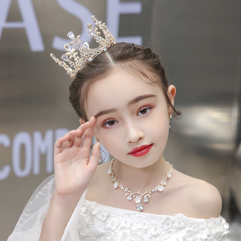 Mini Princess Crown Headpiece with Vintage Rhinestones