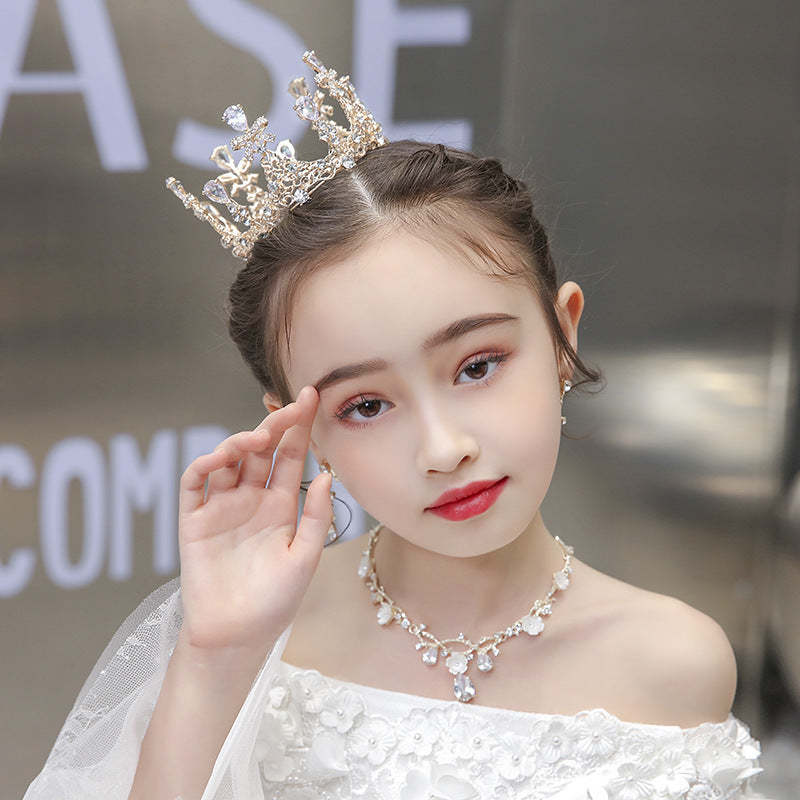 Mini Princess Crown Headpiece with Vintage Rhinestones