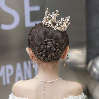 Mini Princess Crown Headpiece with Vintage Rhinestones