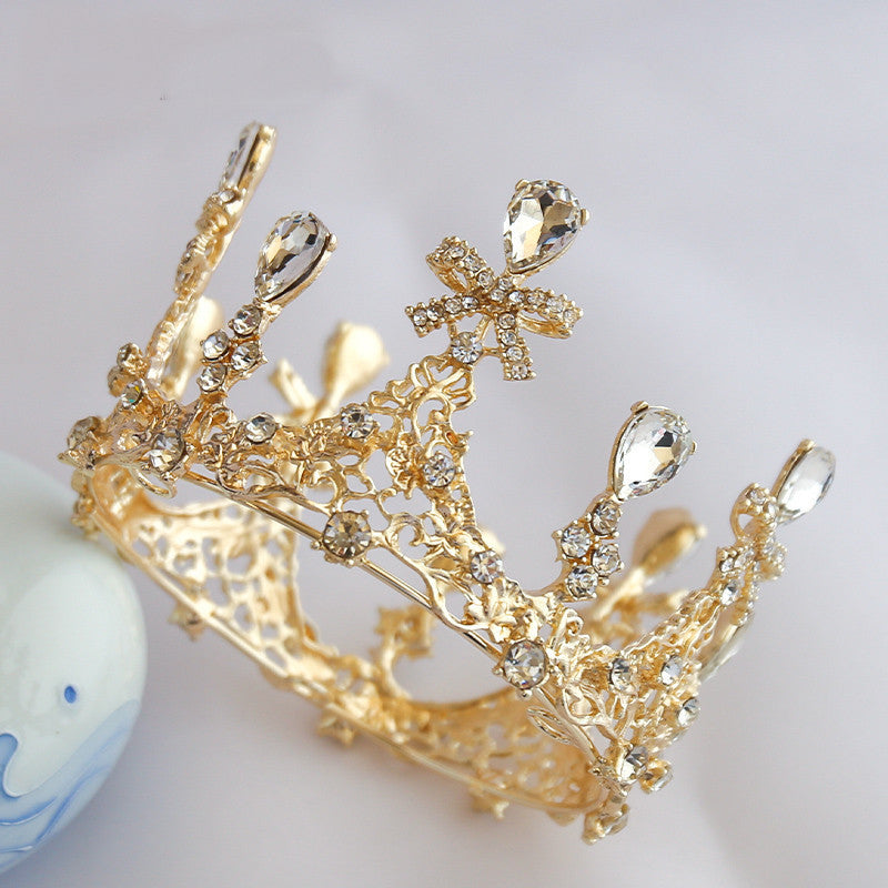 Mini Princess Crown Headpiece with Vintage Rhinestones