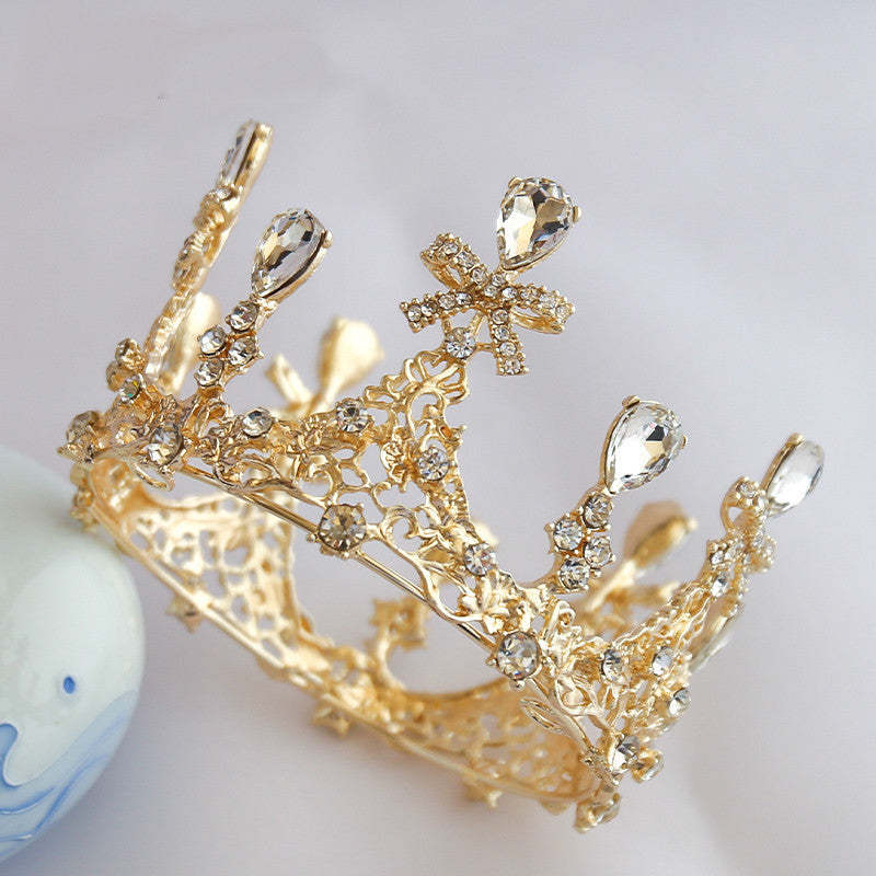Mini Princess Crown Headpiece with Vintage Rhinestones