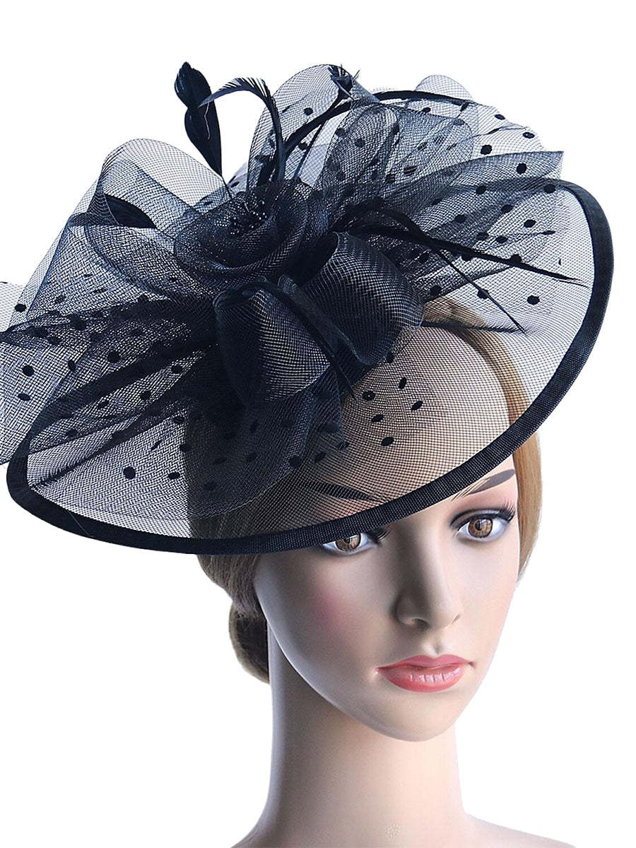 Classic Organza Fedora Hat for Women's Weddings and Daytime Events Feathered and Bow-Adorned