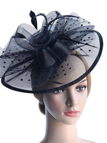 Classic Organza Fedora Hat for Women's Weddings and Daytime Events Feathered and Bow-Adorned