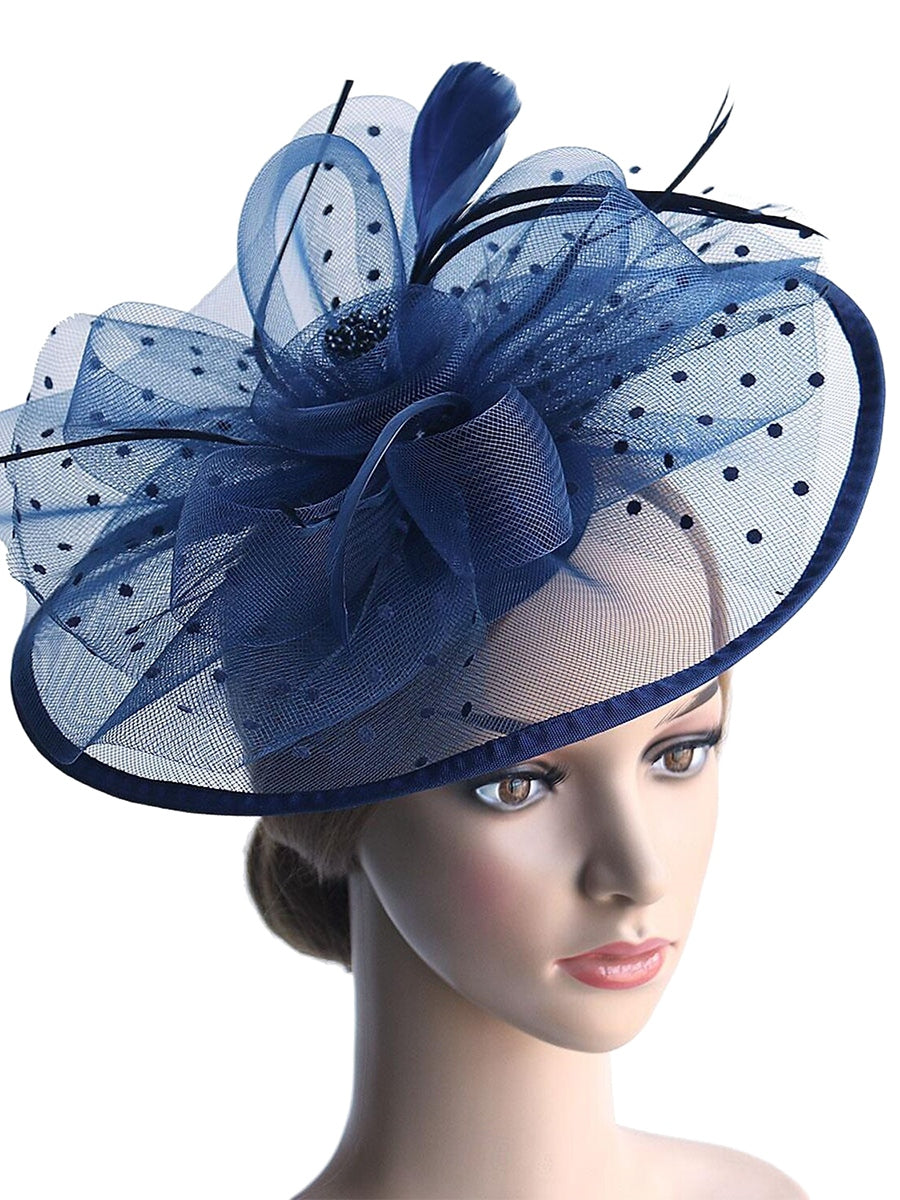 Classic Organza Fedora Hat for Women's Weddings and Daytime Events Feathered and Bow-Adorned