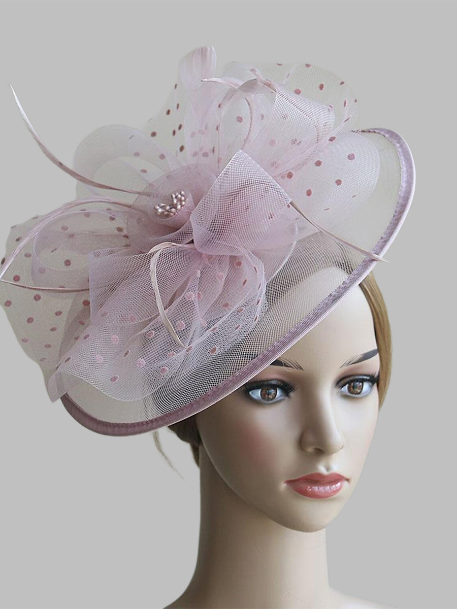 Classic Organza Fedora Hat for Women's Weddings and Daytime Events Feathered and Bow-Adorned