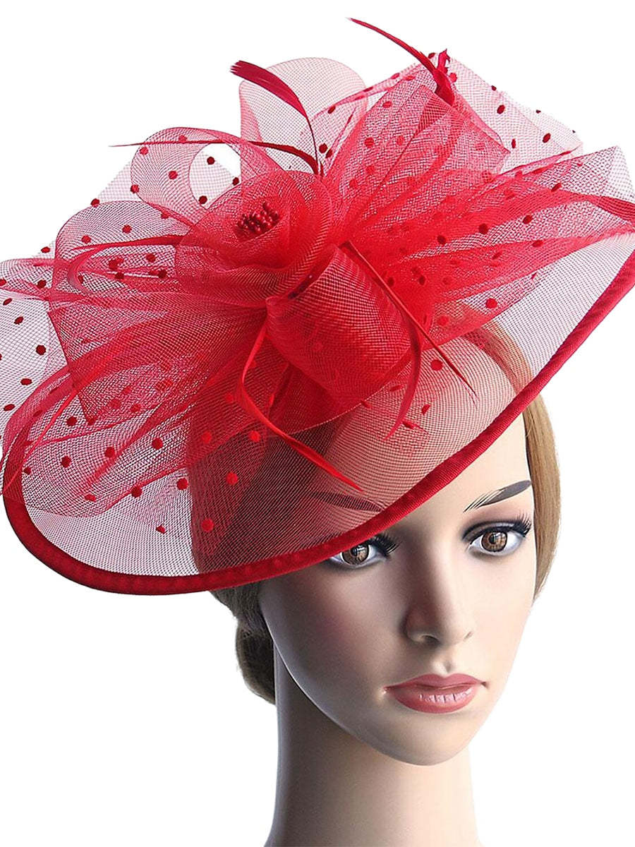 Classic Organza Fedora Hat for Women's Weddings and Daytime Events Feathered and Bow-Adorned