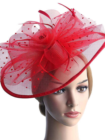 Classic Organza Fedora Hat for Women's Weddings and Daytime Events Feathered and Bow-Adorned