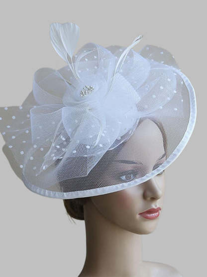 Classic Organza Fedora Hat for Women's Weddings and Daytime Events Feathered and Bow-Adorned