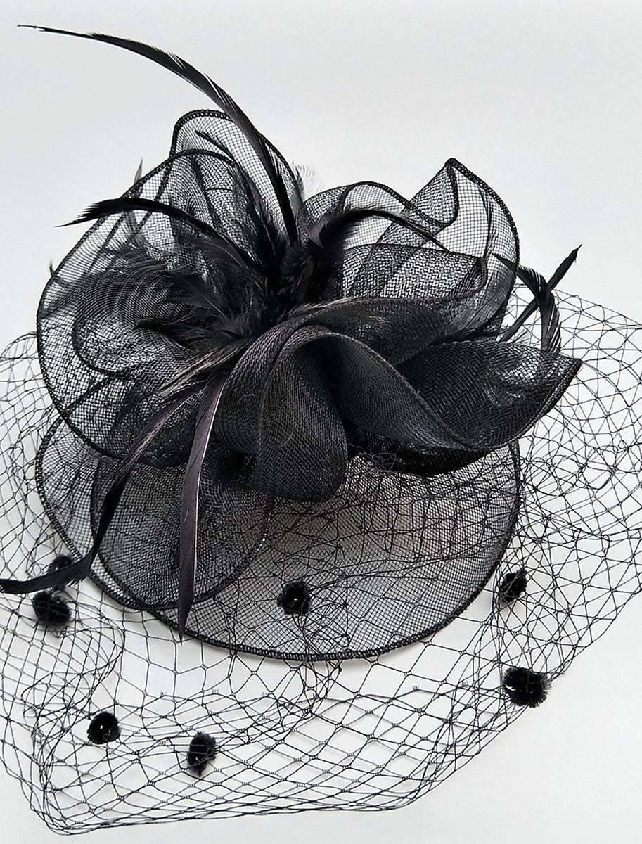 Vintage Kentucky Derby Headpiece for Women with Feather and Flower