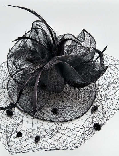 Vintage Kentucky Derby Headpiece for Women with Feather and Flower