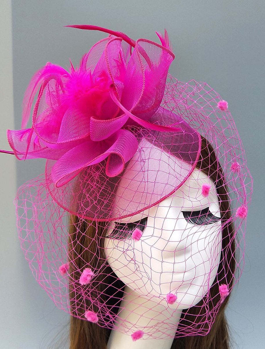 Vintage Kentucky Derby Headpiece for Women with Feather and Flower