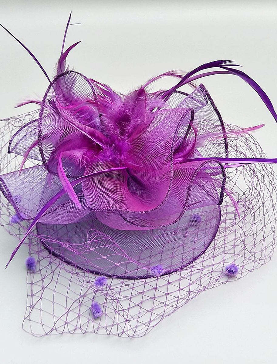 Vintage Kentucky Derby Headpiece for Women with Feather and Flower