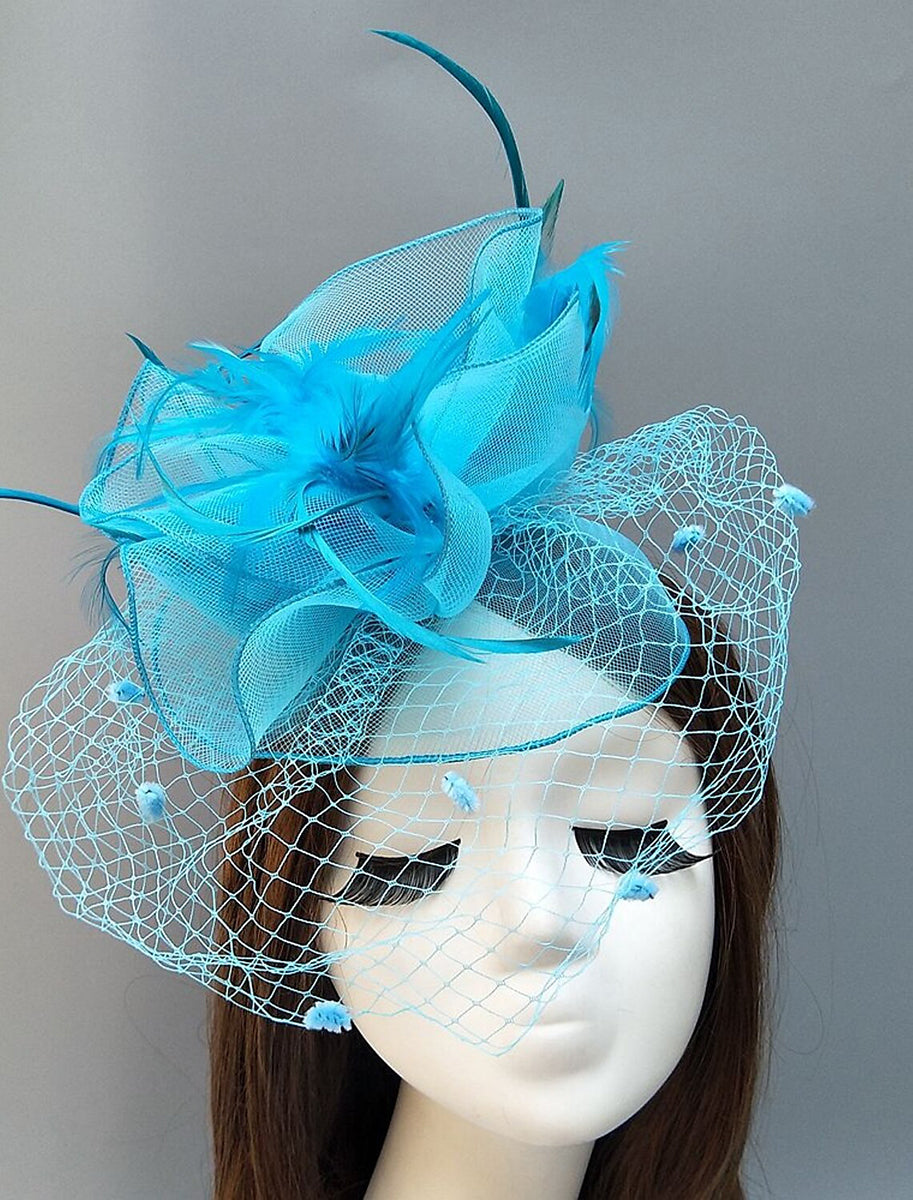 Vintage Kentucky Derby Headpiece for Women with Feather and Flower