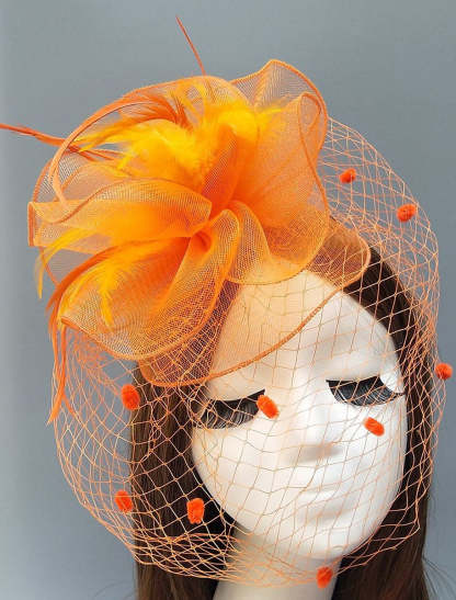 Vintage Kentucky Derby Headpiece for Women with Feather and Flower