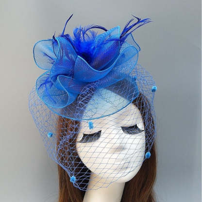 Vintage Kentucky Derby Headpiece for Women with Feather and Flower