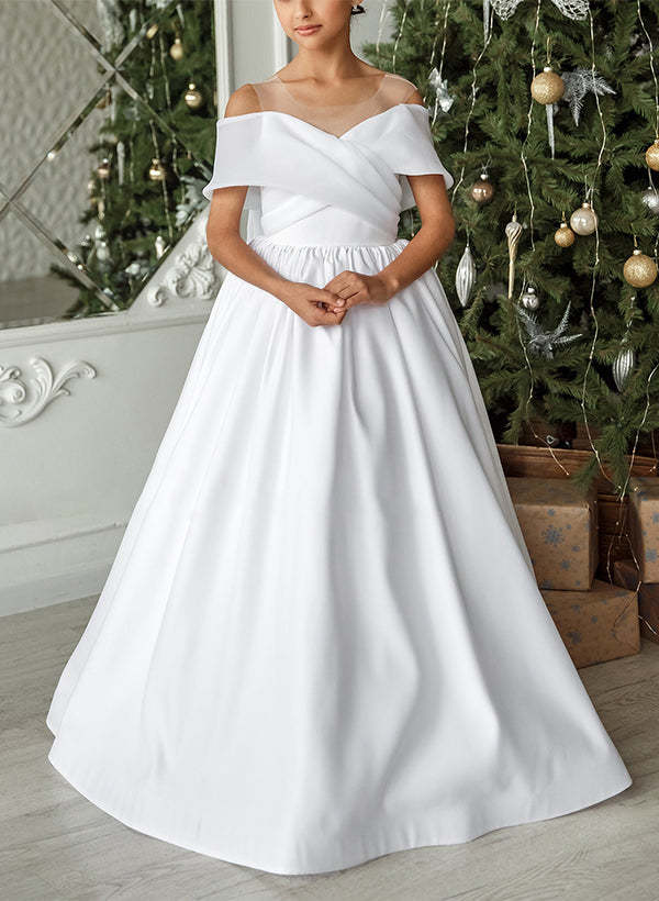 Girl's A-Line and Princess Dresses Featuring a Bowknot