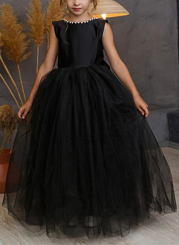 Girl's A-Line Princess Dresses Featuring Bowknot and Beading