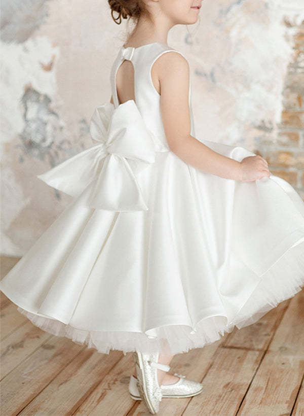 Girl's A-Line Princess Dress Featuring a Bowknot