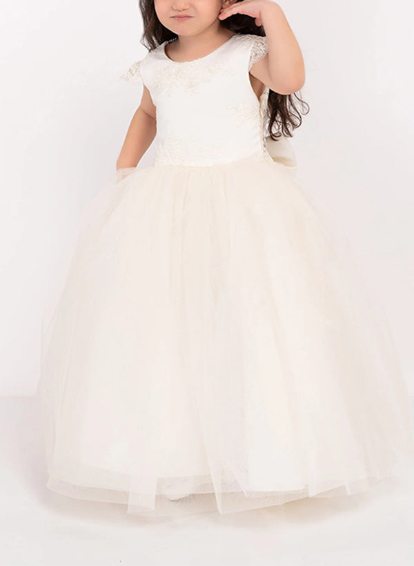 Flower Girl Dresses with Bowknot in Ball Gown Scoop Style