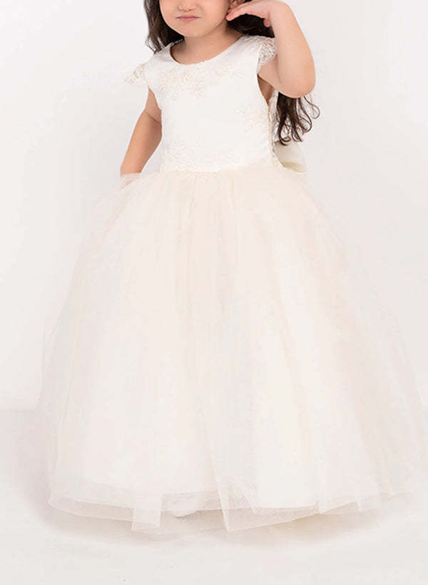 Flower Girl Dresses with Bowknot in Ball Gown Scoop Style