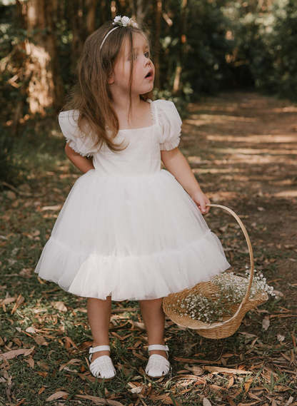 Girl's A-Line Princess Dress Featuring a Bowknot