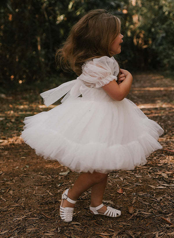Girl's A-Line Princess Dress Featuring a Bowknot