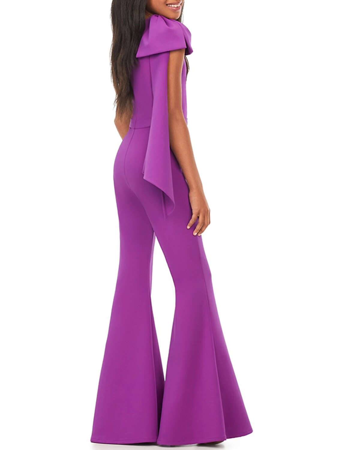 Prom Jumpsuits for Girls with One Shoulder and Bowknot