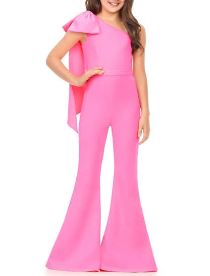 Prom Jumpsuits for Girls with One Shoulder and Bowknot