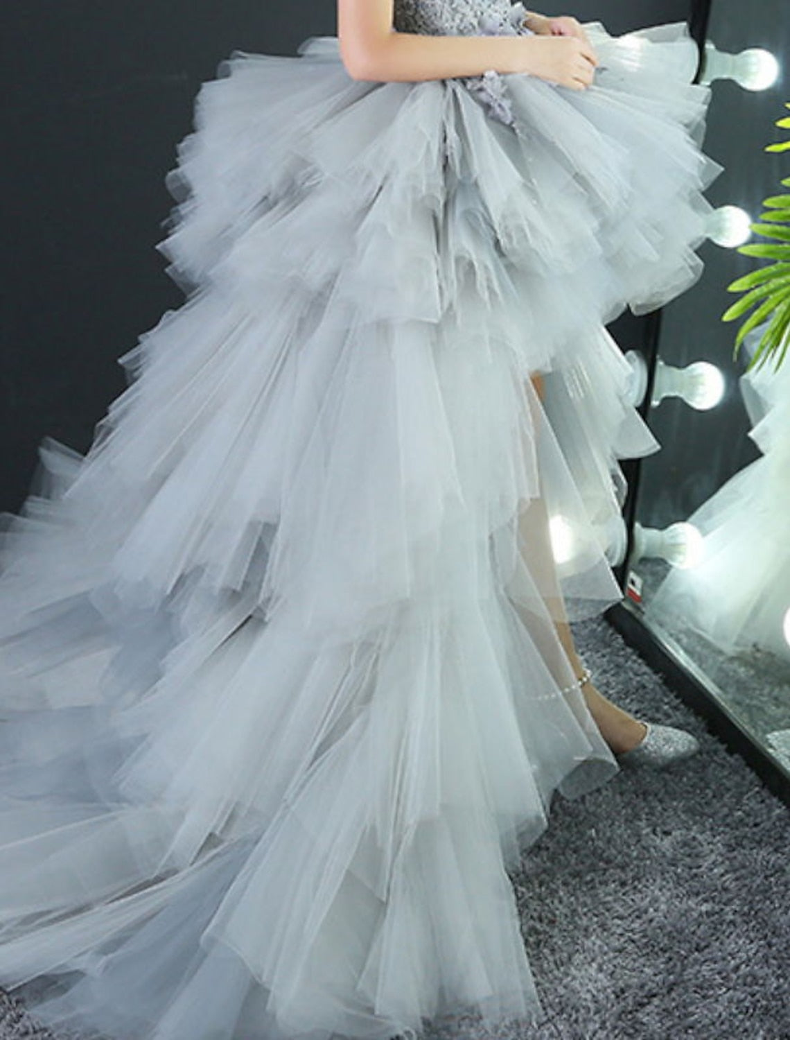 Asymmetrical A-Line/Princess High Low Flower Girl Dress with Applique