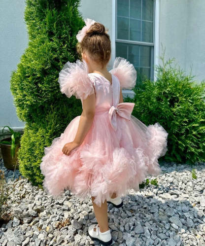 Little Girl's Beaded Princess Ball Gown Party Dress in Tulle