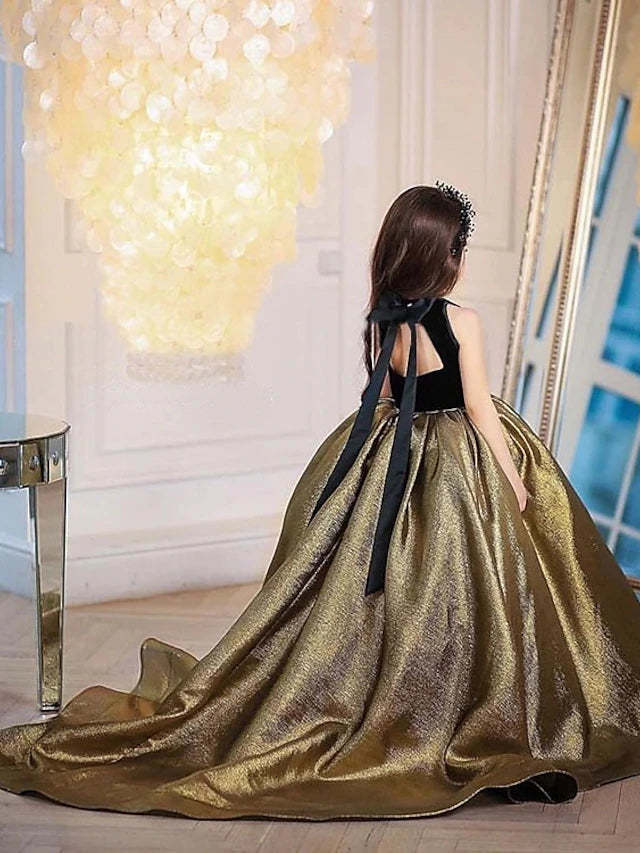 Elegant Formal Party Dresses for Girls with Bowknot