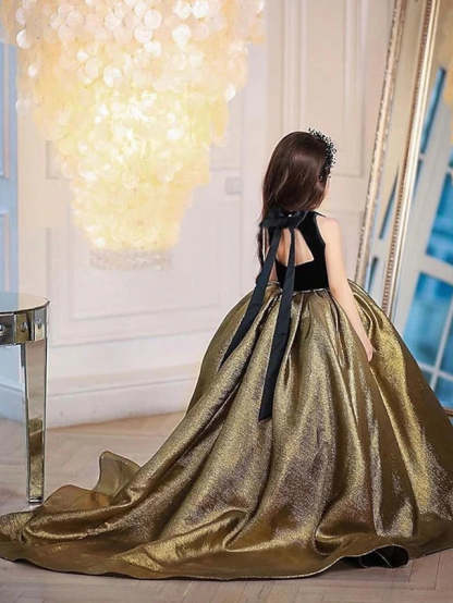 Elegant Formal Party Dresses for Girls with Bowknot