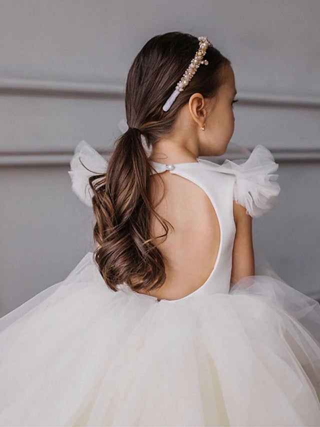 Flower Girl Dresses in Ombre Tulle Ball Gown Style with Ruffles