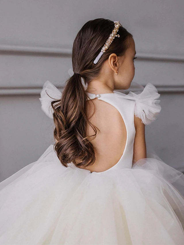 Flower Girl Dresses in Ombre Tulle Ball Gown Style with Ruffles