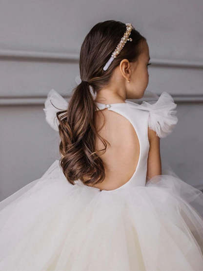 Flower Girl Dresses in Ombre Tulle Ball Gown Style with Ruffles