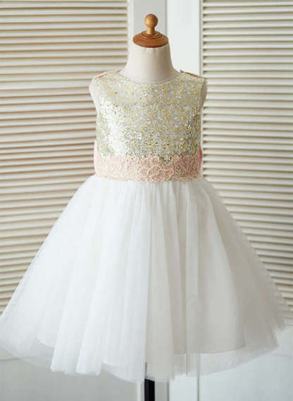 Flower Girl Dresses in A-Line/Princess Tulle With Bowknot