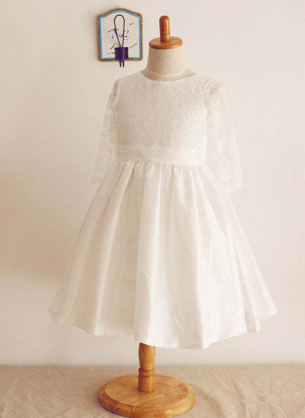 Flower Girl Dresses in A-Line/Princess Style Featuring Bowknot and Taffeta