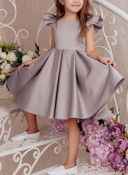 Princess A-Line Flower Girl Dresses Featuring a Scoop Neck and Bowknot