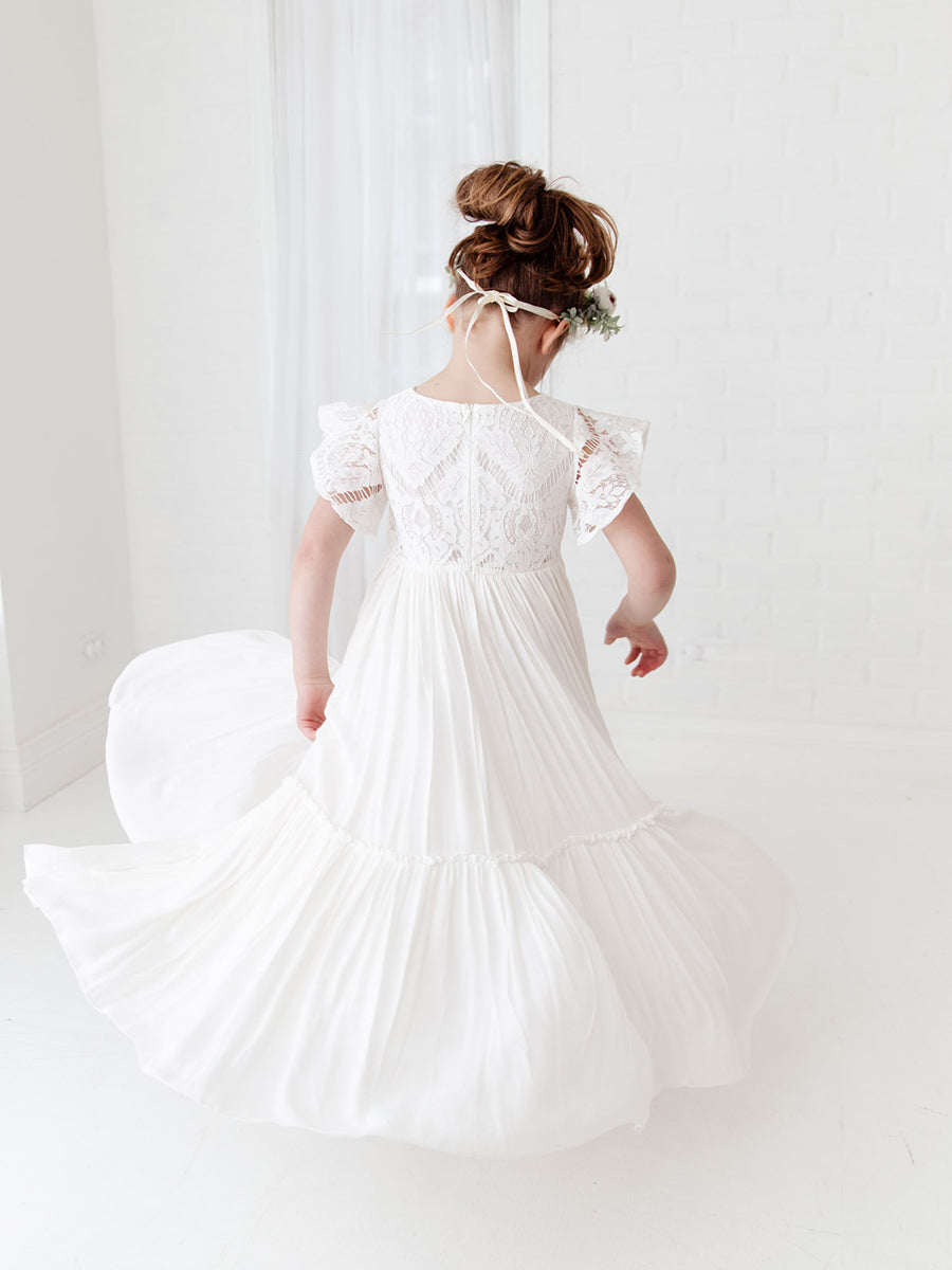 Adorable Sleeveless Flower Girl Dress with A-Line/Princess Cut Round Neck Appliques and Pleats