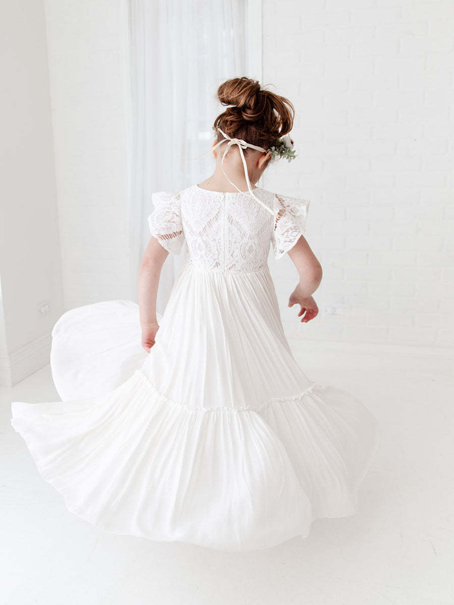 Adorable Sleeveless Flower Girl Dress with A-Line/Princess Cut Round Neck Appliques and Pleats