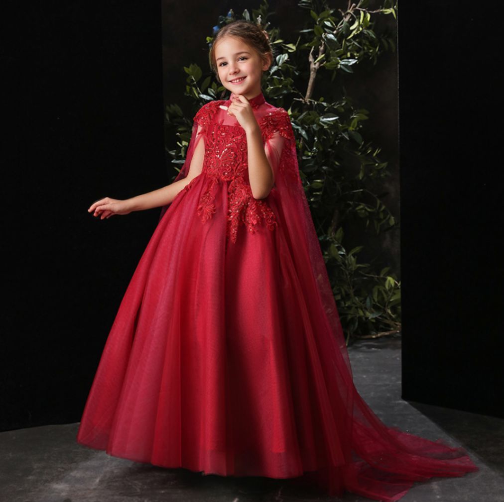 Princess A-Line Party Dress with Rhinestone Appliques in High Neck Floor-Length Style