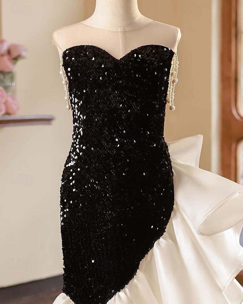 Mermaid Girl Party Dress with Beadings in Round Neck Sleeveless Style