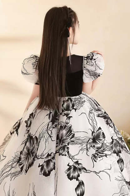 Princess A-Line Floor-Length Party Dresses for Girls with Rhinestones and Short Sleeves