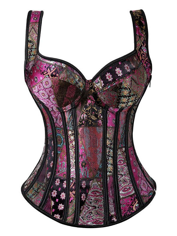 Flower Push Up Overbust Corsets with Tummy Control for Women, Perfect for Wedding or Party