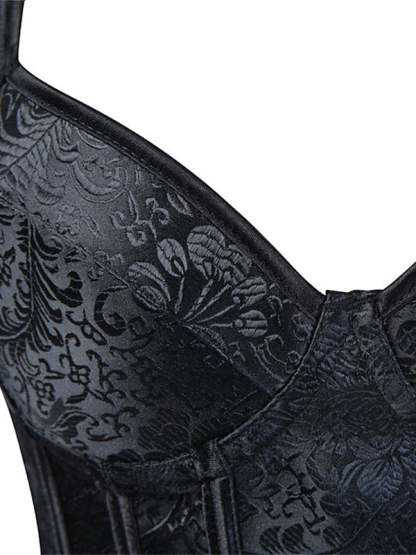 Flower Push Up Overbust Corsets with Tummy Control for Women, Perfect for Wedding or Party