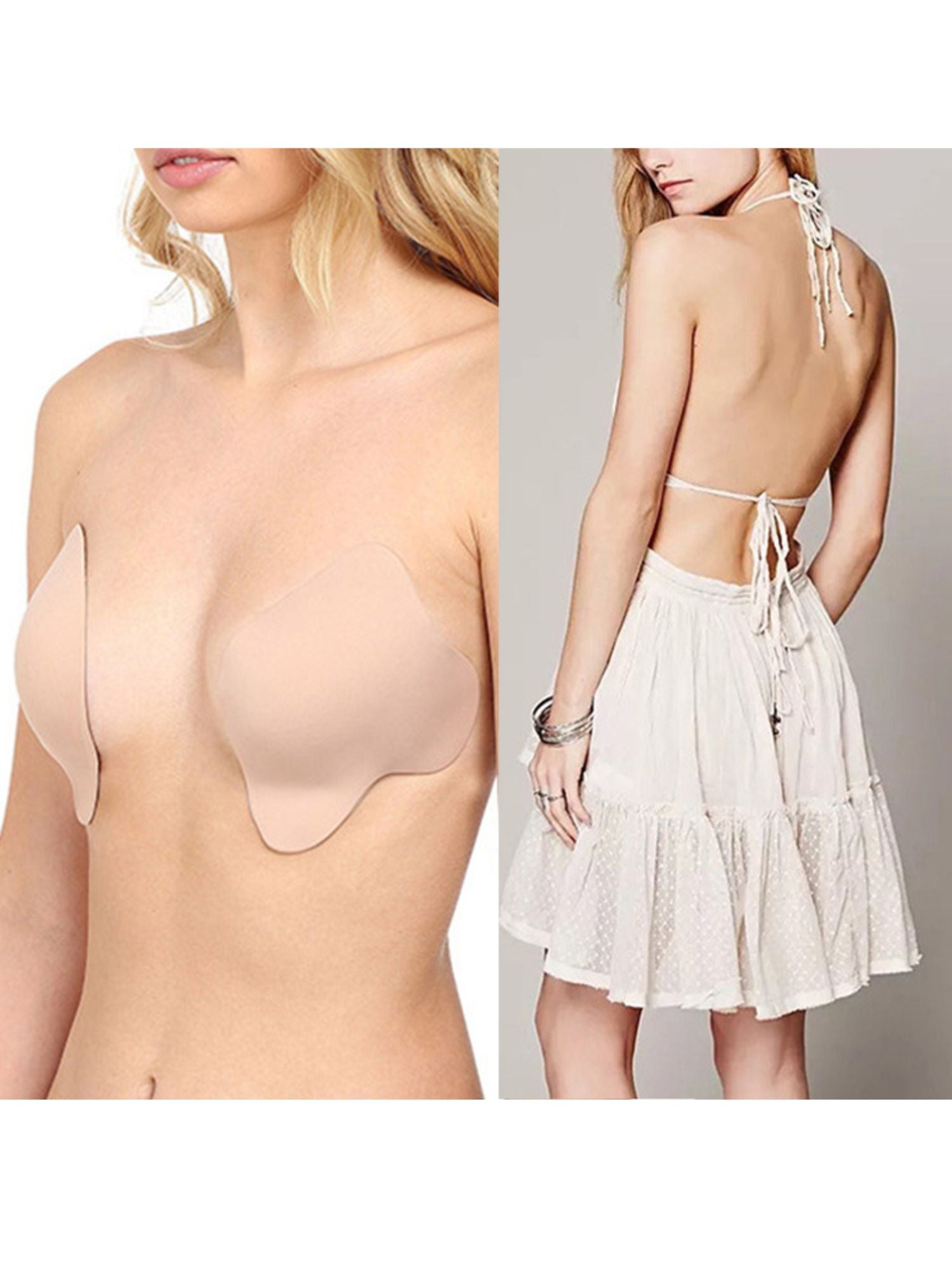 Backless Bra and Nipple Cover for Women in Polyester