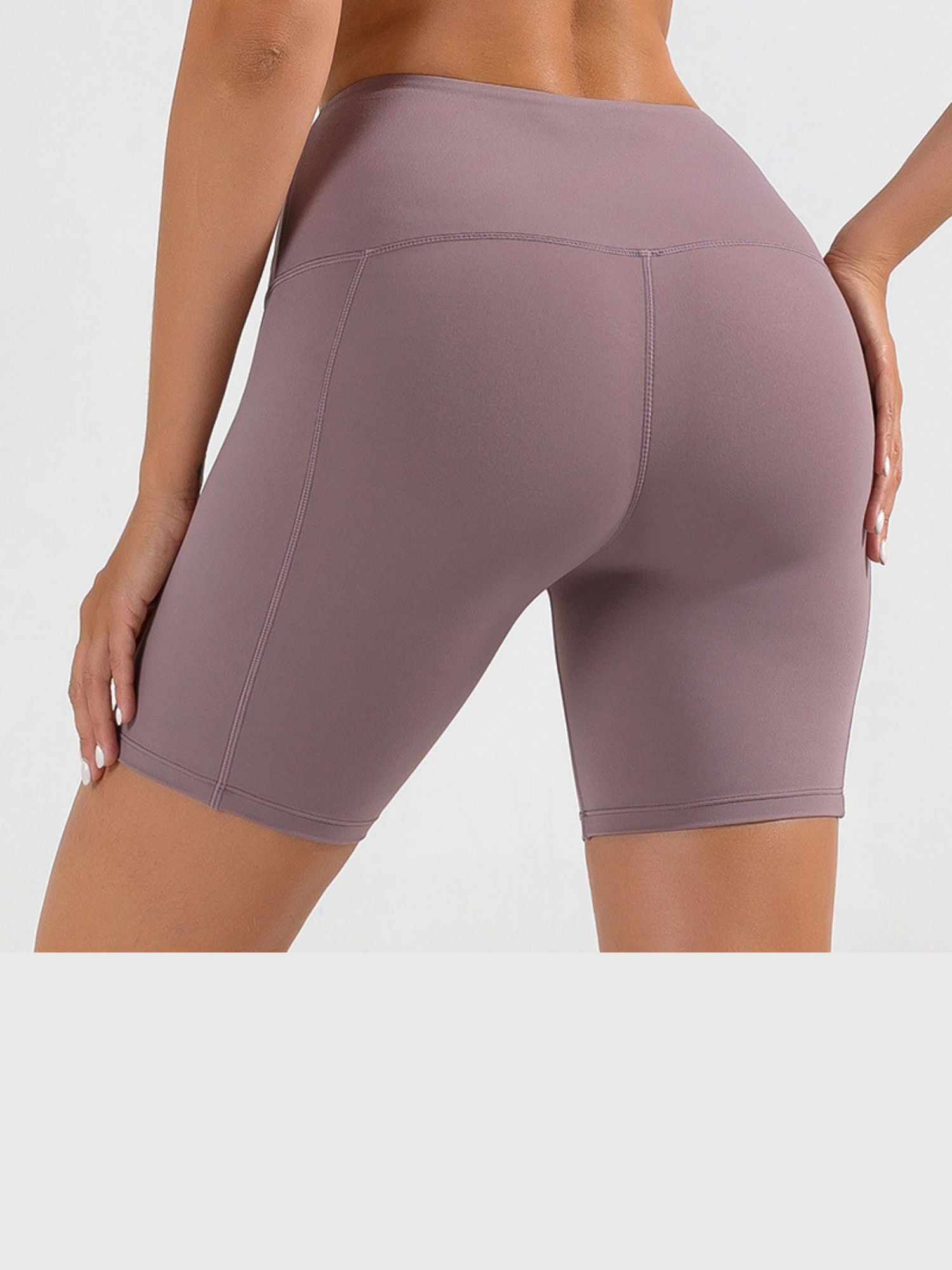 Simple Solid Color Shapewear Sports Pants for Women with Pockets