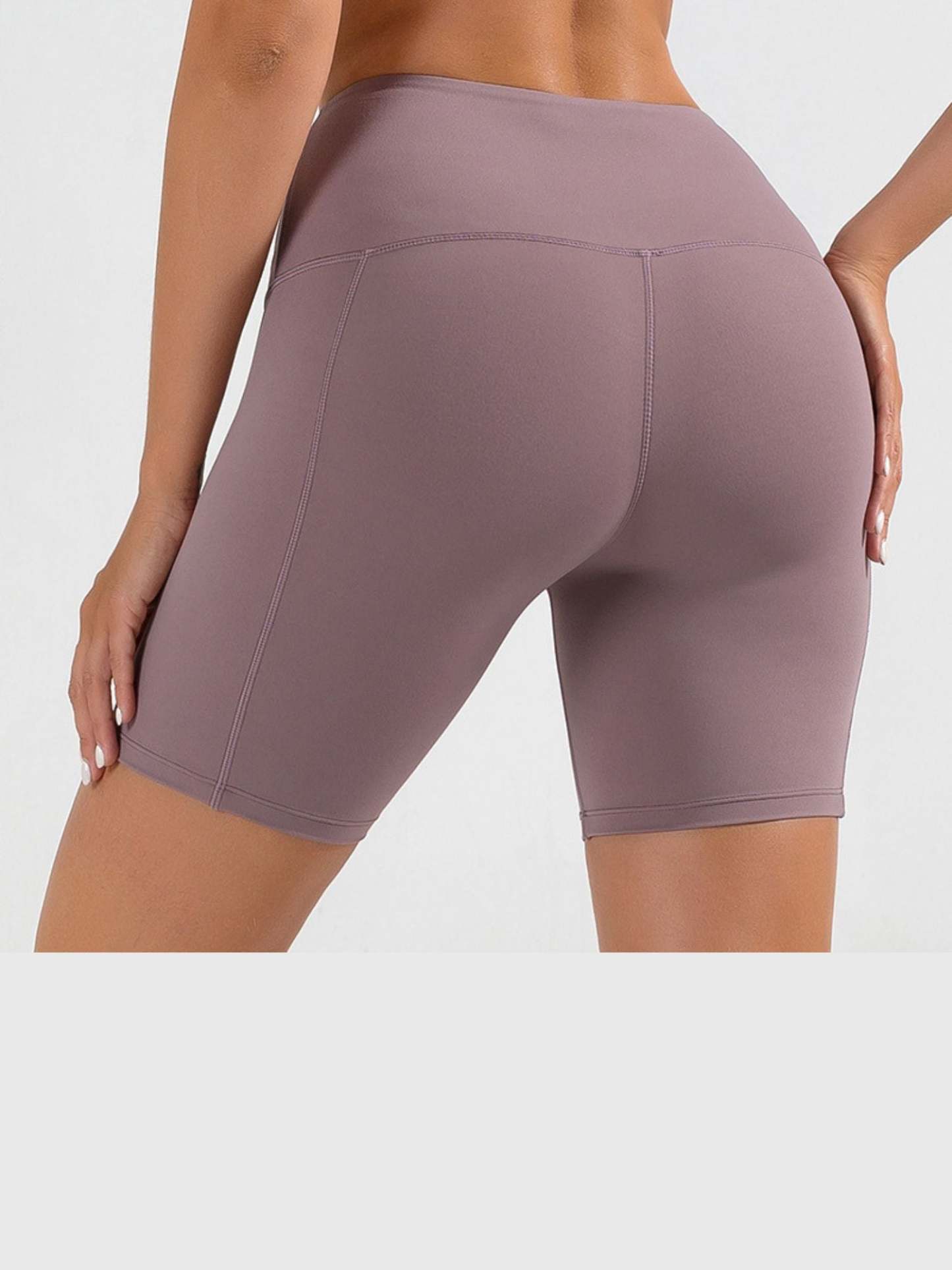 Simple Solid Color Shapewear Sports Pants for Women with Pockets