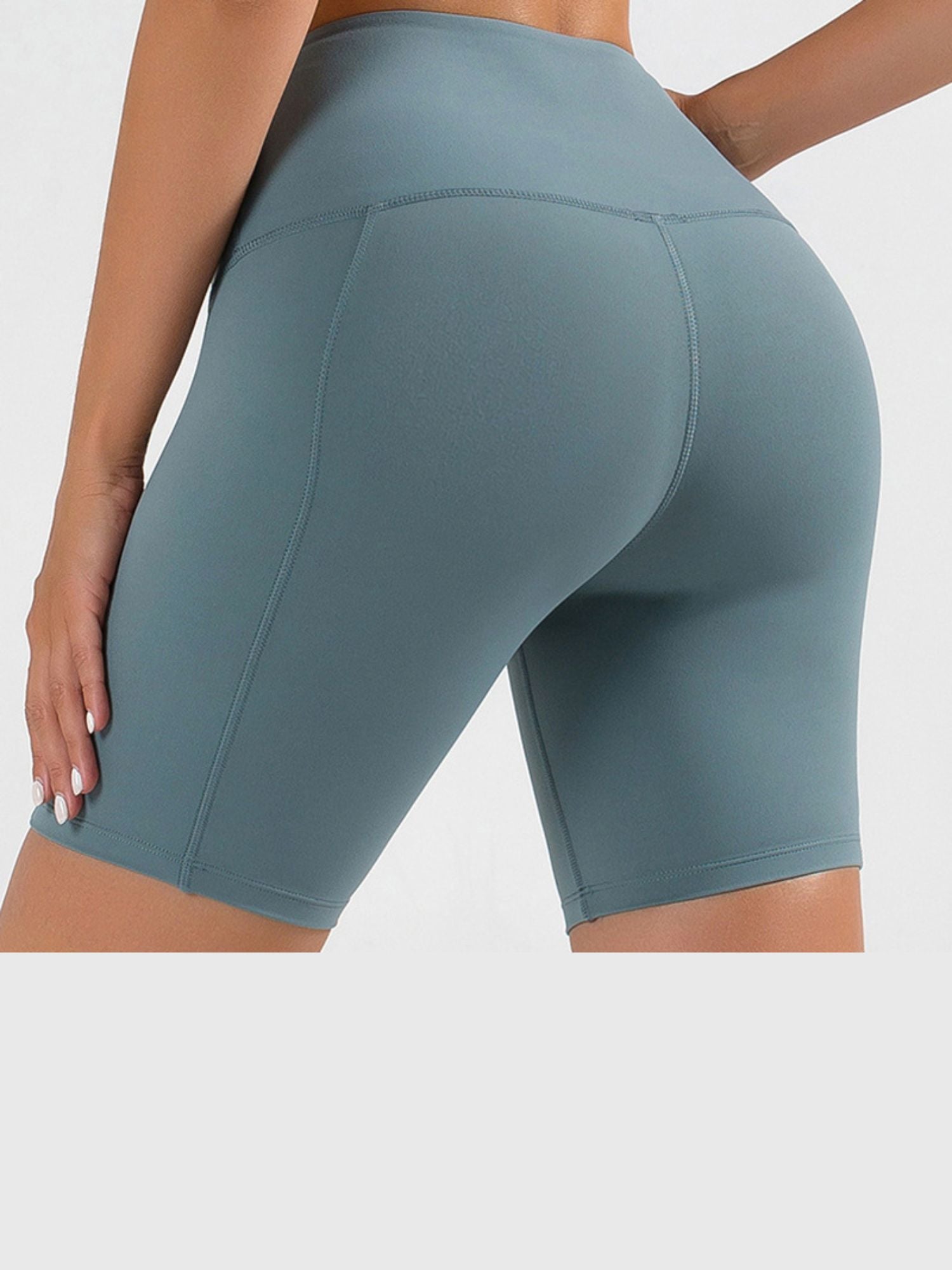 Simple Solid Color Shapewear Sports Pants for Women with Pockets