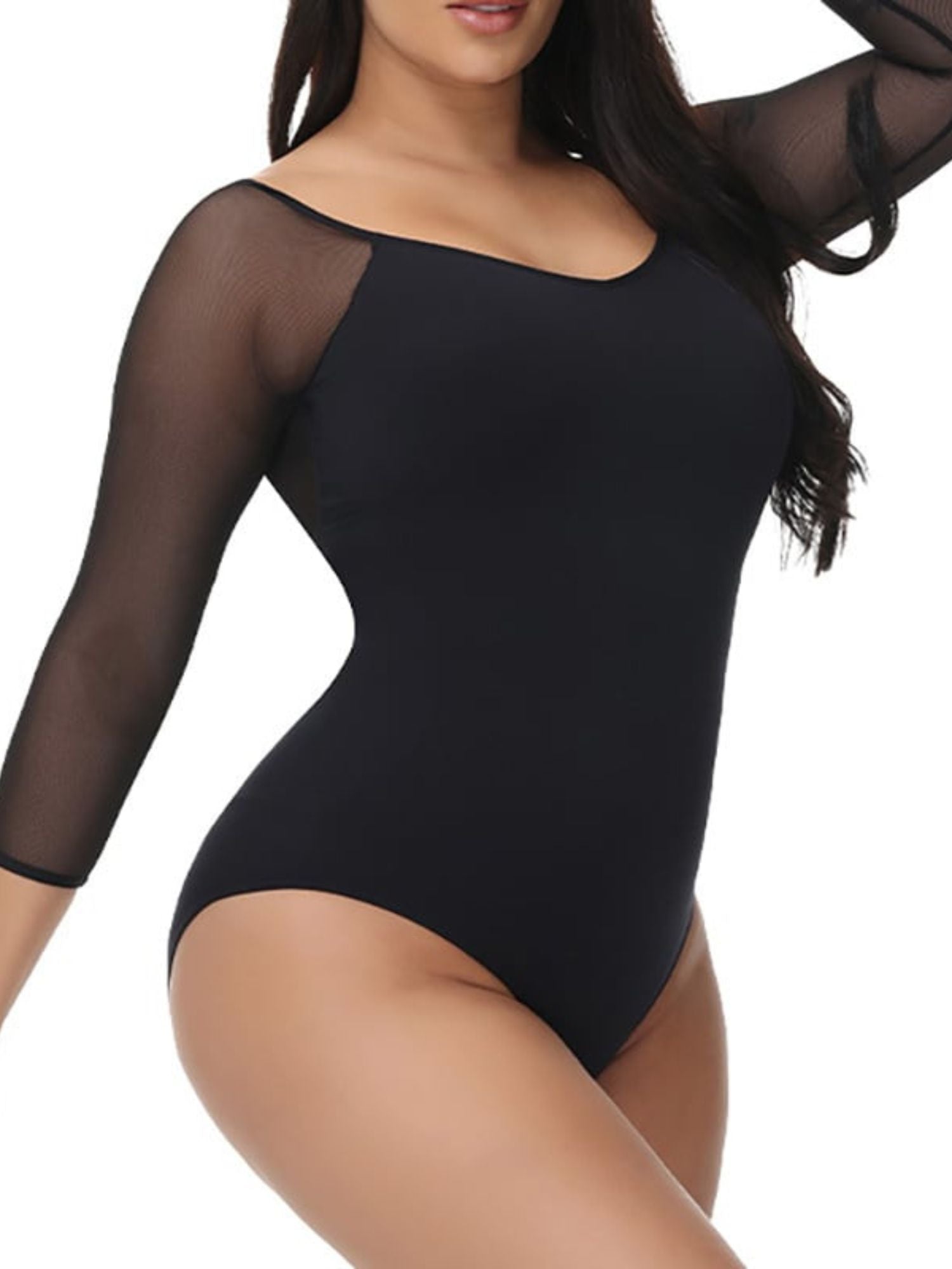 Long Sleeve Corset Shapewear for Women with Round Neck